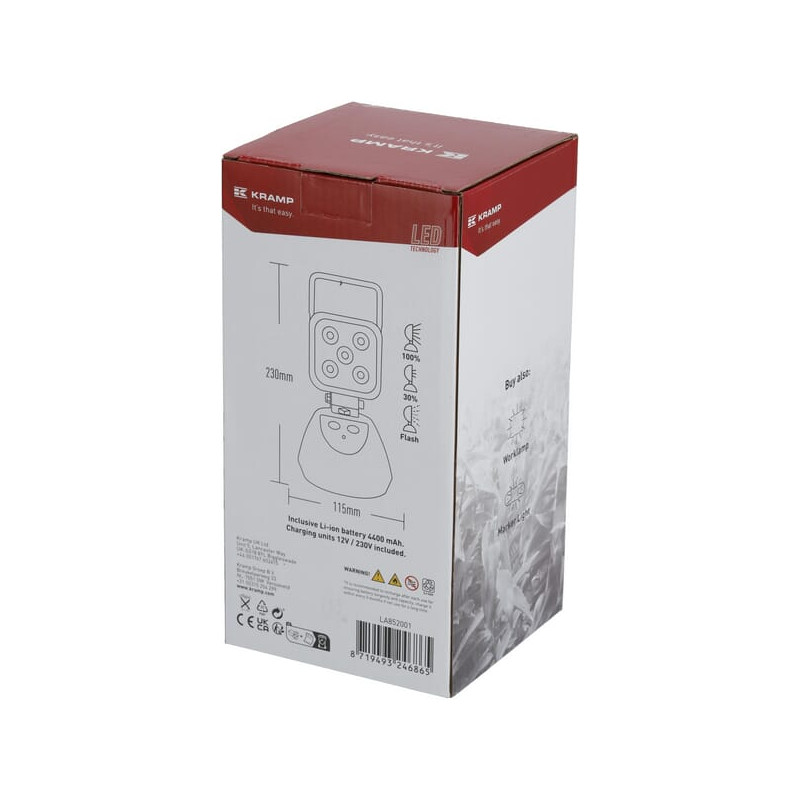 Lampa robocza LED, 15W 1080lm 230x115 mm