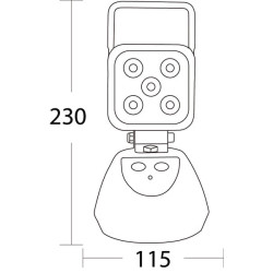 Lampa robocza LED, 15W 1080lm 230x115 mm