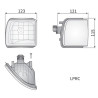 Reflektor roboczy halogenowy, narożny, lewy, 12V 50W kwadratowy, biały 123x115x121 mm wtyczka PGJ13, Wesem