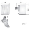 Reflektor roboczy halogenowy, narożny, lewy, 12V 50W kwadratowy, biały 98x110x111 mm wtyczka PGJ13, Wesem