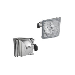 Reflektor roboczy halogenowy, narożny, lewy, 12V 50W kwadratowy, biały 98x110x111 mm wtyczka PGJ13, Wesem