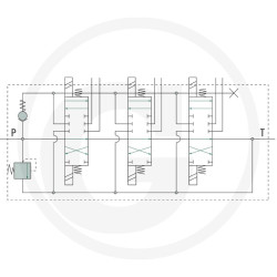 Rozdzielacz hydrauliczny sterowany elektrycznie 80l/min 3-sekcyjny 24V4059139491599