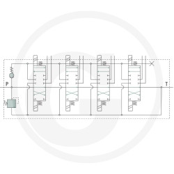 Rozdzielacz hydrauliczny sterowany elektrycznie 80l/min 4-sekcyjny 24V4059139491629