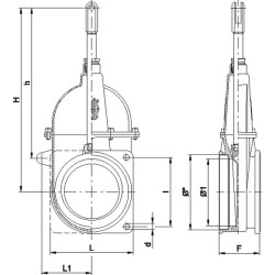 Zasuwa 4"-0072, mocowanie gwint/kołnierz 150x150 MZ