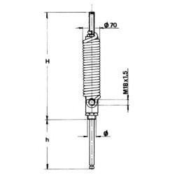 Siłownik zasuwy beczkowozu  MZ 4" hydrauliczny ze sprężyną typu 3, M30x2,0-art.0510
