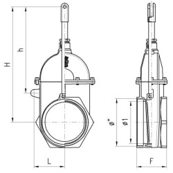 Zasuwa 6"-040, z wrzecionem MZ
