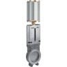 Zasuwy płytowe 4" st.nier. + Cylindry pneumatyczne