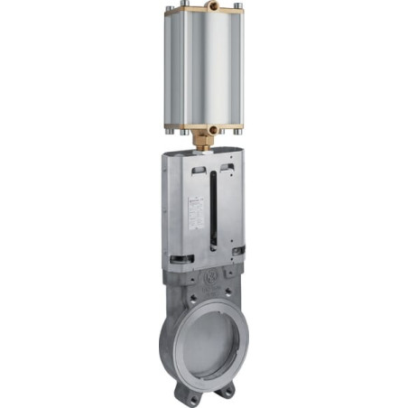 Zasuwy płytowe 6" st.nier. + Cylindry pneumatyczne