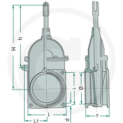 Zasuwa 4"-0044, z siłownikiem hydraulicznym art. 0510 MZ