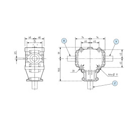 Przekładnia T 1:1 fi25mm/fi25mm/fi25mm (9.124.006) Comer L-25A