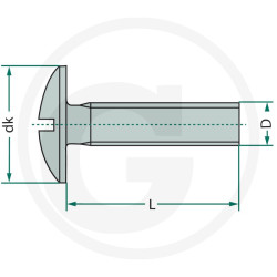 Wkręt M6x30mm Din 88107 z łbem grzybkowym poszerzanym kl.5.6 ocynk