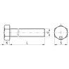 Śruba M20x50 kl.8.8, SW30 cały gwint, czarna (kg) M20x2,50x50