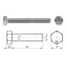 Śruba M5x50 kl.8.8, SW8 cały gwint, ocynk (szt) M5x0,80x50