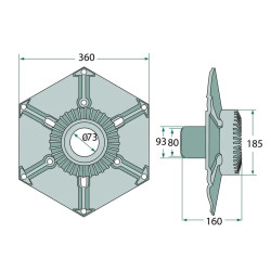 Koło talerzowe z piastą Z45, 813560-025X, 813560025X