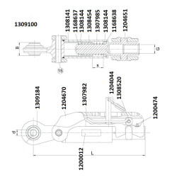 Stabilizator ASST-B 350mm +/-36, fi25,4/40 M30 typ stary Walterscheid 8435194023054