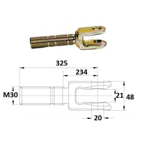 Widełki ASST-B L-325,5mm fi20 Walterscheid 8435194022996