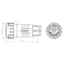 Wtyczka ISOBUS DuraMat 2x45A (6mm²) 