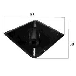 Trójkąt osypowy skrzyni nasienne szer.52mm Unia