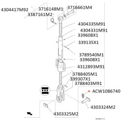 Kołek do końcówki przyłącza MF 4303324M2 Massey-Ferguson