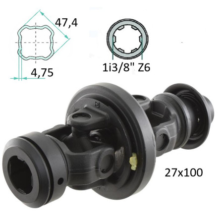  Przegub szerokokątny S6, 1i3/8” Z6 Profil wew. 47,4x4,75 4T serii S6 SFT-27x100