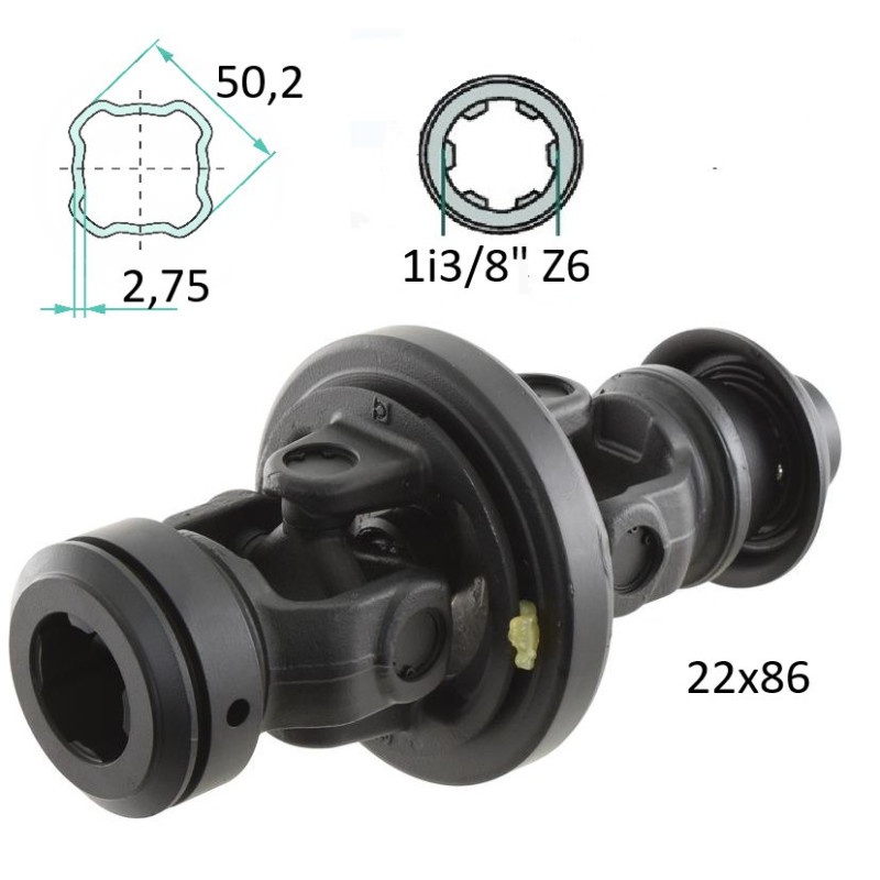  Przegub szerokokątny S4, 1i3/8” Z6 Profil zew. 50,2x2,75 4T serii S4 SFT-22x86