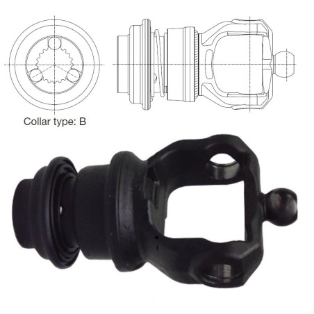 Widłak szerokokątny SH RTA-B 1i3/4” Z20 - 34,9x112, kula, maszyna