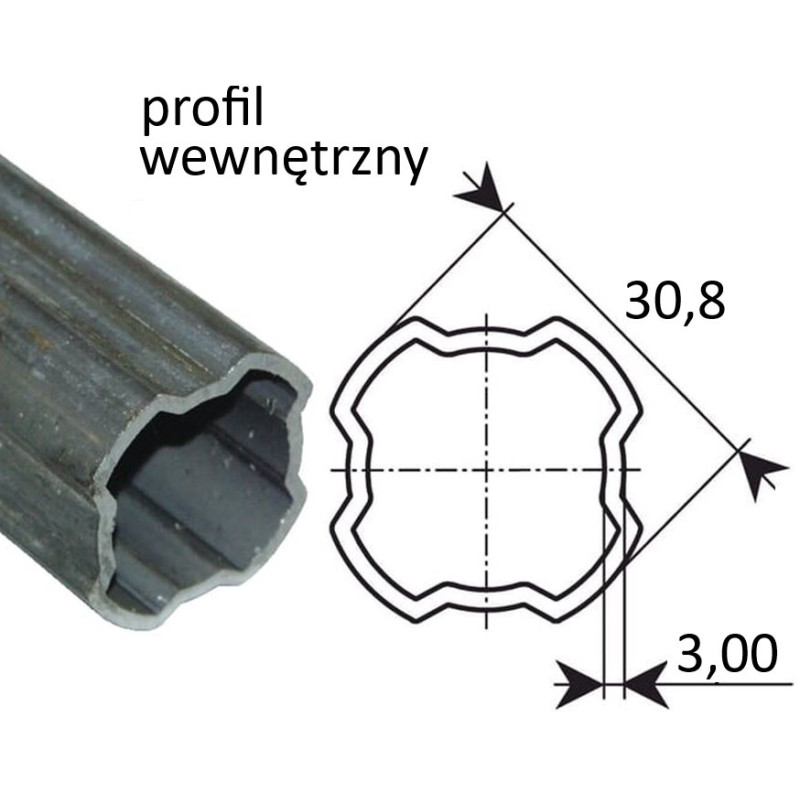Rura wew. 4T 30,8x3,00 S1, 1m Std. B&P