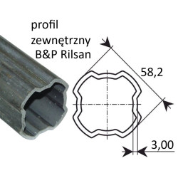 BONDIOLI & PAVESI Rura profilowa 1 m Rury zewnętrzne