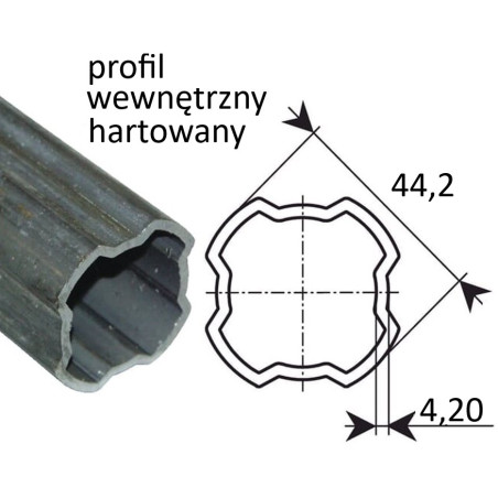 Rura wew. 4T 44,2x4,20 S5 1m,
