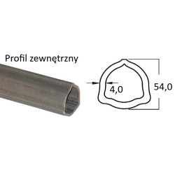 B&P 125123000R06 Rura trójkątna zew. 54,0x4,00 - G7/-7, 3m STD. Bondioli Pavesi