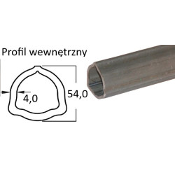 Rura trójkątna wew. 54,0x4,00 - G9, 1m B&P STD.