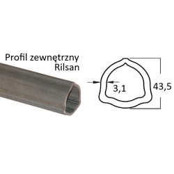 B&P 125163000R04 Rura trójkątna zew. 43,5x3,1 - G4/-4 3m, Rilsan Bondioli Pavesi