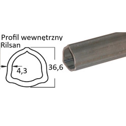 Rura trójkątna wew. 36,6x4,3 - G4 3m, B&P Rilsan