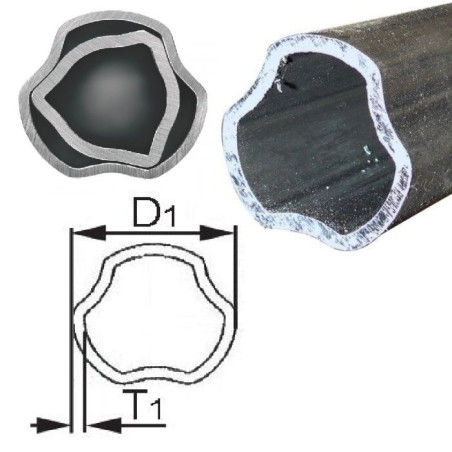 123023000R06 Rura zew. 3000mm, D1= 40,40 S2-3T Bondioli & Pavesi
