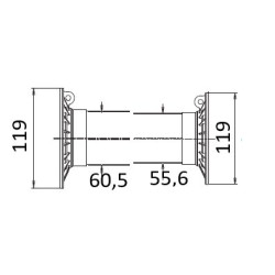 B&P 5C1086FXSS Osłona kompl. 60,8/55,6 fi119mm 100, Global, G1/1, L-860 mm Bondioli Pavesi