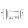 B&P 5C1121FXSS Osłona kompl. 60,8/55,6 fi119mm 100, Global, G1/1, L-1210 mm Bondioli Pavesi
