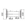 B&P 5C4086FXSS Osłona kompl. 66,6/60,8 fi132mm 100, Global, G3/3/G4/4, L-860 mm Bondioli Pavesi