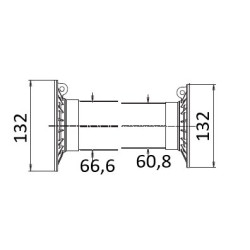 B&P 5C4121FXSS Osłona kompl. 66,6/60,8 fi132mm 100, Global, G3/3/G4/4 L-1210 mm Bondioli Pavesi