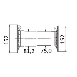 B&P 5C7101FXSS Osłona kompl.  81,2/75,0 fi152mm 100, Global, 6/G7/7/G8, L-1010 mm Bondioli Pavesi
