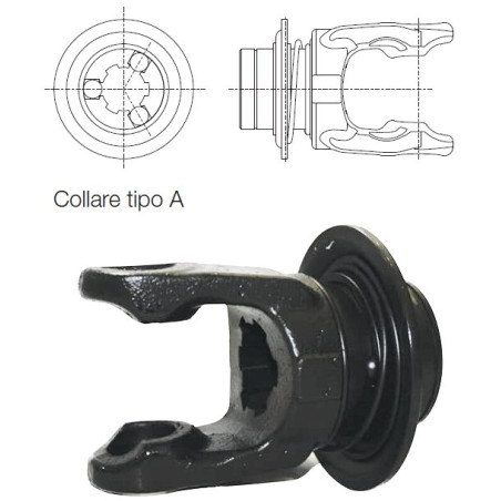 5720H0355 Widłak 1 1i3/8" Z6 z zabezpieczeniem kulkowym do krzyżaka 30,2x91,5 - S7 Bondioli & Pavesi