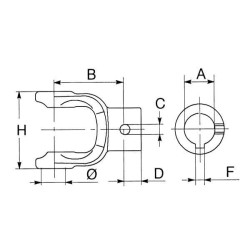 B&P 212046351 Widłak fi35 z klinem - 27,0x74,6 G3/G4 Bondioli Pavesi