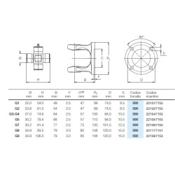 B&P 221057153 Widlak 30,2x76,4 z flanszą 110mm 4xM10/94,0 B&S G5 Bondioli Pavesi