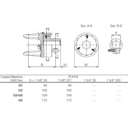 B&P 601101702R Sprzęgło jednokierunkowe 1i3/8 Z21 RA1 - 22,0x54,0 G1 Bondioli Pavesi