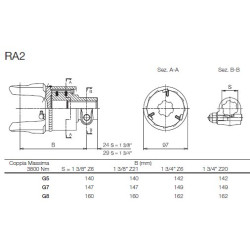 B&P 601217602R Sprzęgło jednokierunkowe RA2 1i3/8 Z21 - 34,9x93,5 G8 Bondioli Pavesi