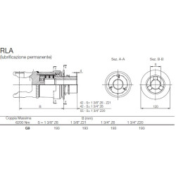 B&P 60170M101R Sprzęgło jednokierunkowe RLA 1i3/8 Z6 - 34,9x106,0 G9 Bondioli Pavesi