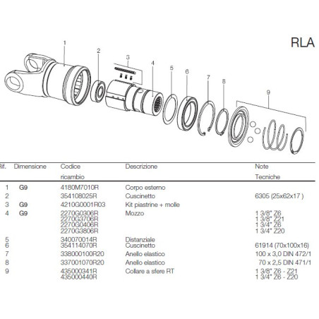 B&P 22703706R Piasta sprzęgła jednokierunkowego 1 3/8" Z21 RLA Bondioli Pavesi