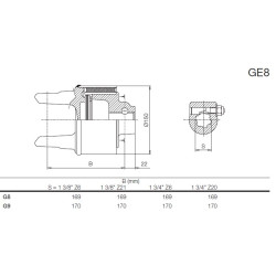 B&P 608L86504R Sprzęgło elastyczna GE8 1i3/4" Z20, P&B G8, 50kN Bondioli Pavesi