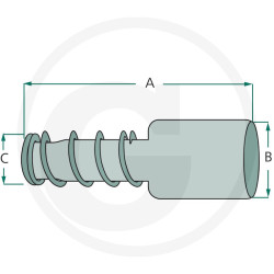 B&P 403000001R10 Zabezpieczenie widłaka L-47mm, fi13,85/  - 1i3/8"Z6/Z21  S4, S5, S6, S7 Bondioli Pavesi