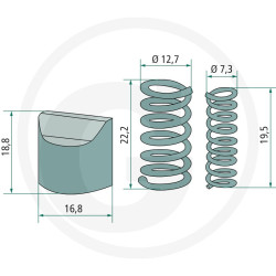 B&P 421340001R06 Krzywka ze sprężyną, do sprzęgła SA1-4 (1szt) Bondioli Pavesi