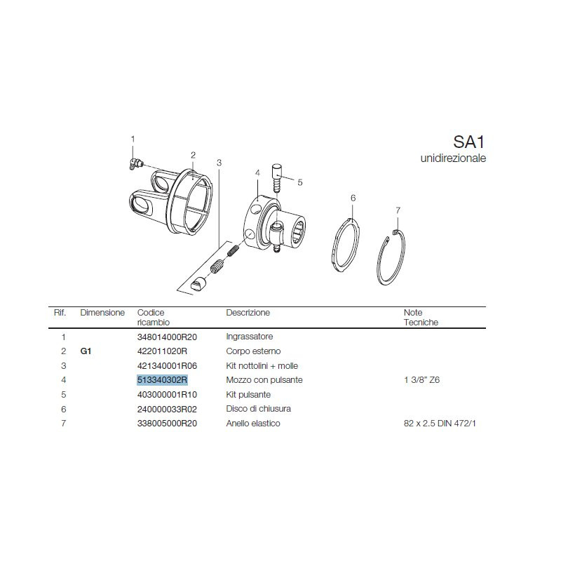B&P 513340302R Piasta sprzęgła SA1 1i3/8" Z6 Bondioli Pavesi
